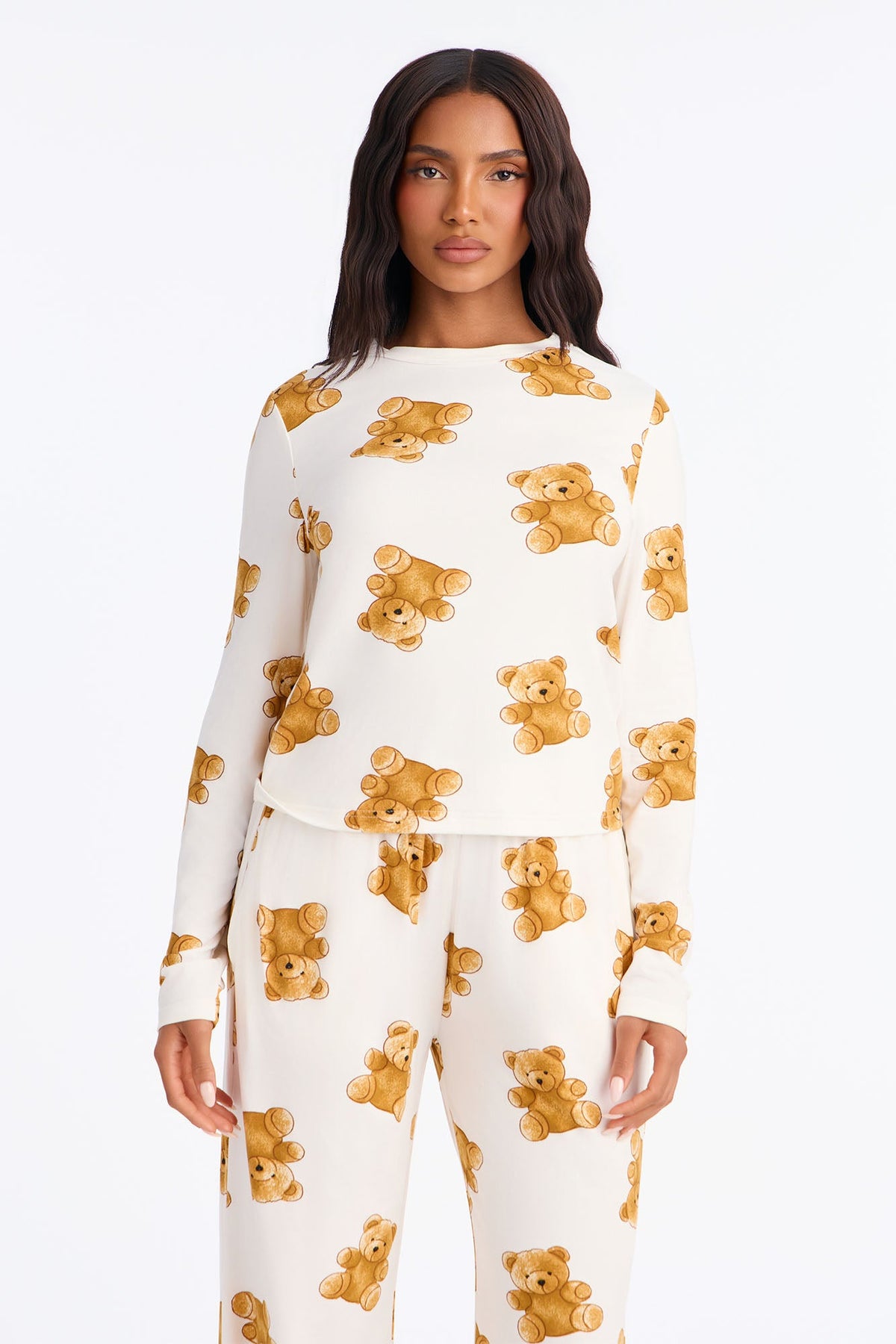 Endless Cuddles Wide Leg PJ Pant Set - White/combo
