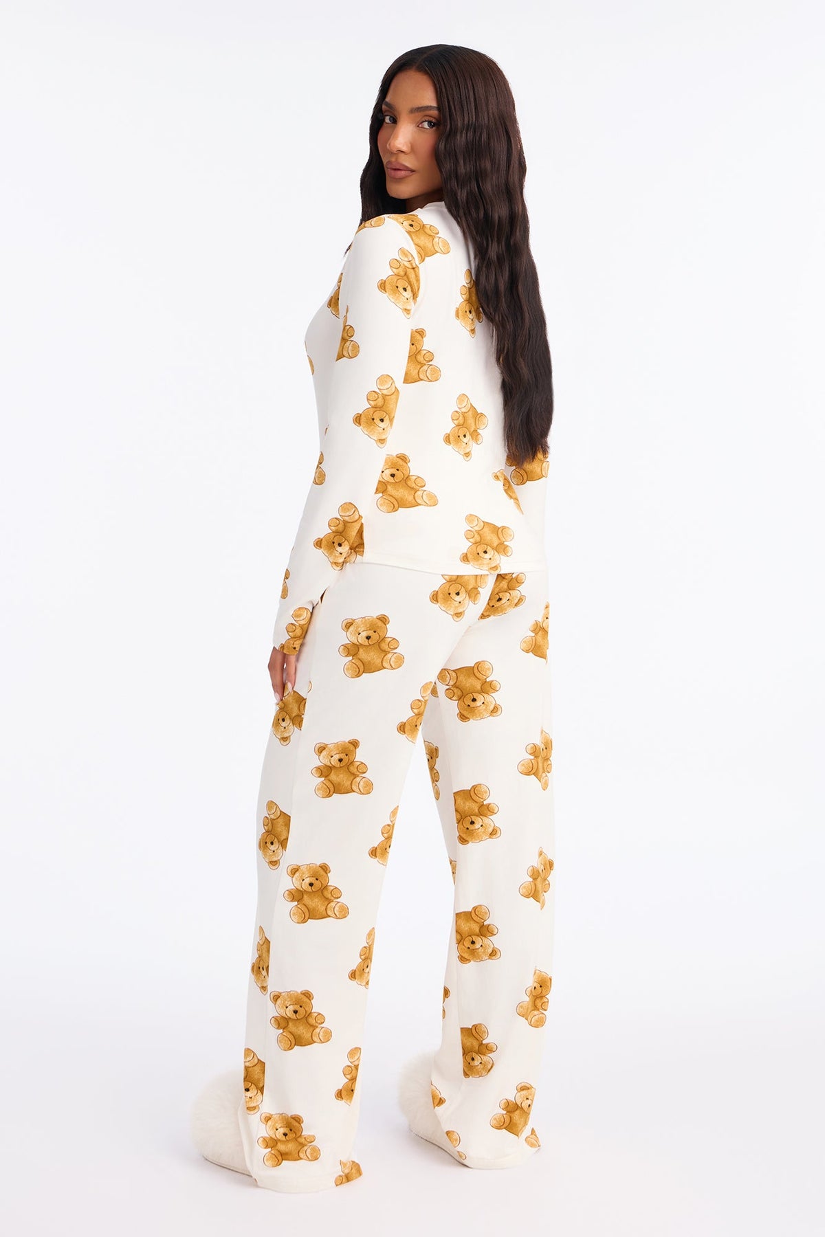 Endless Cuddles Wide Leg PJ Pant Set - White/combo