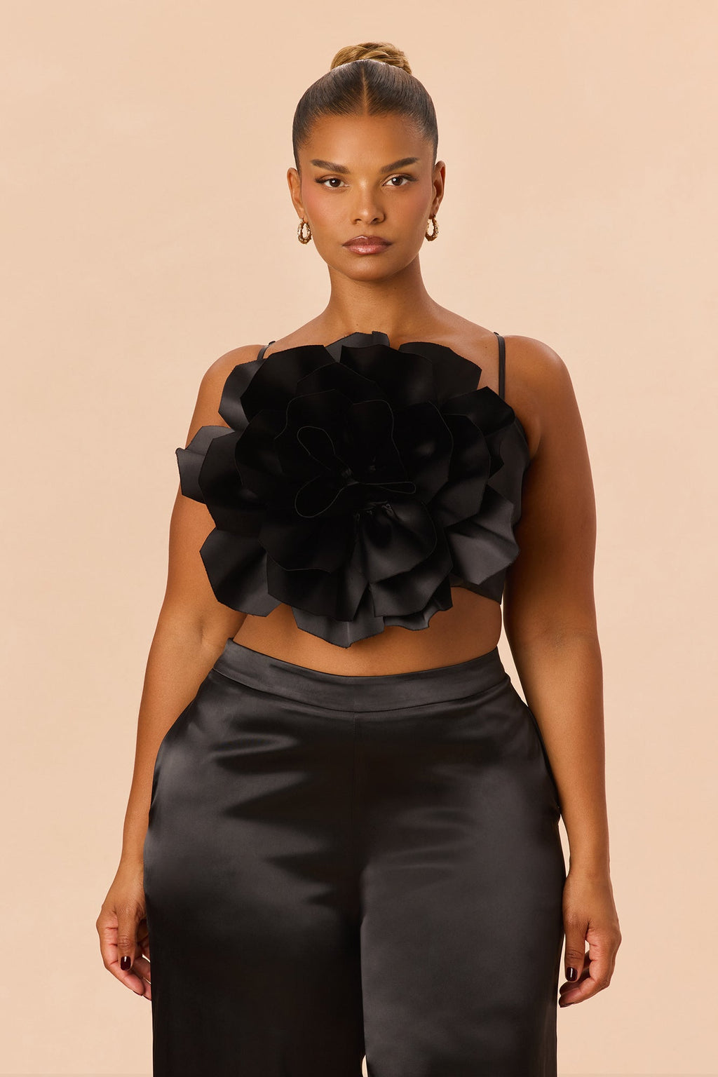 Rosalia Flower Pant Set - Black
