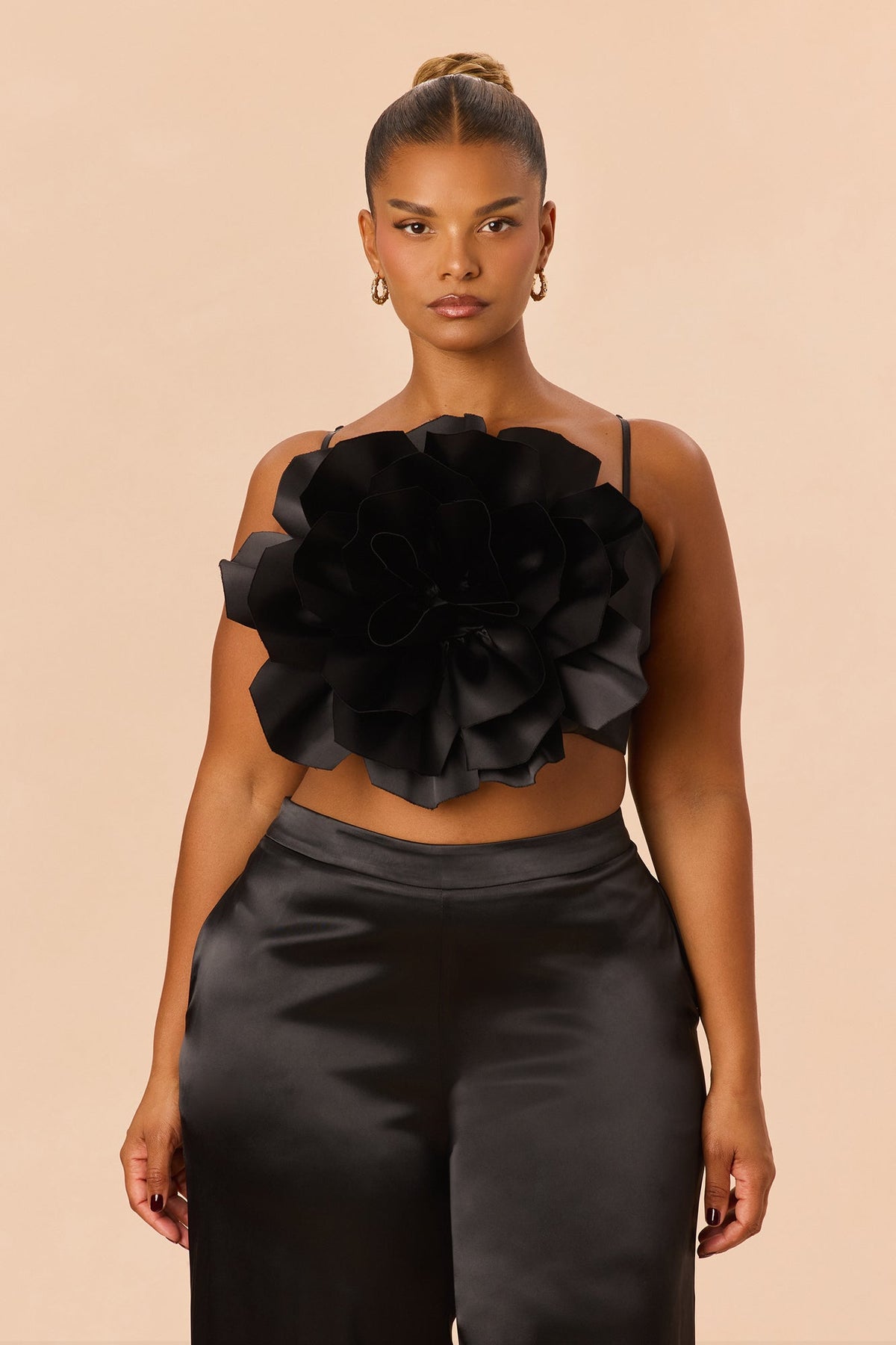Rosalia Flower Pant Set - Black
