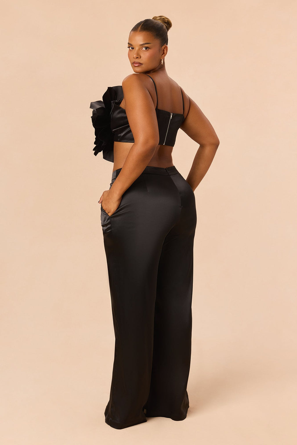 Rosalia Flower Pant Set - Black