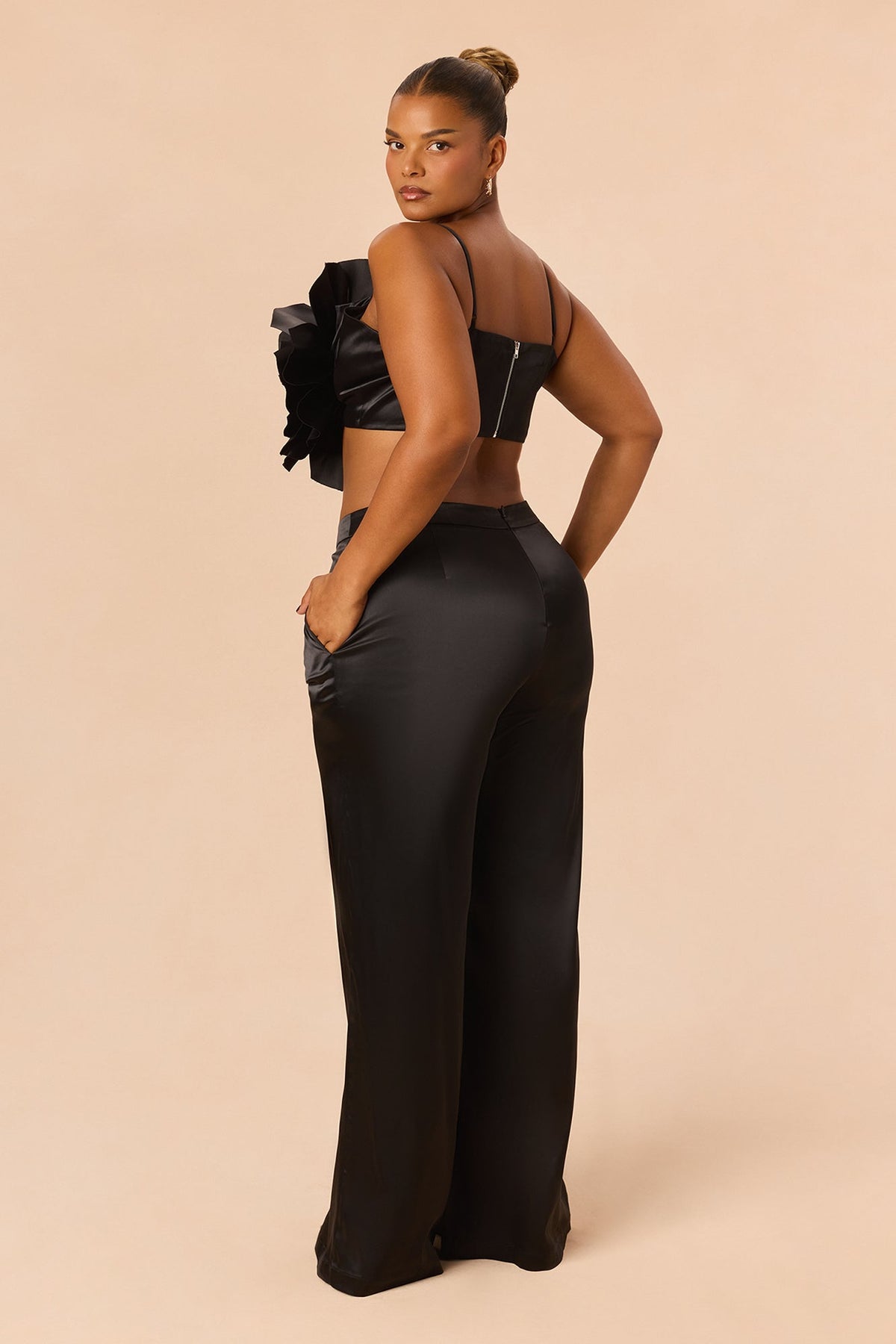 Rosalia Flower Pant Set - Black