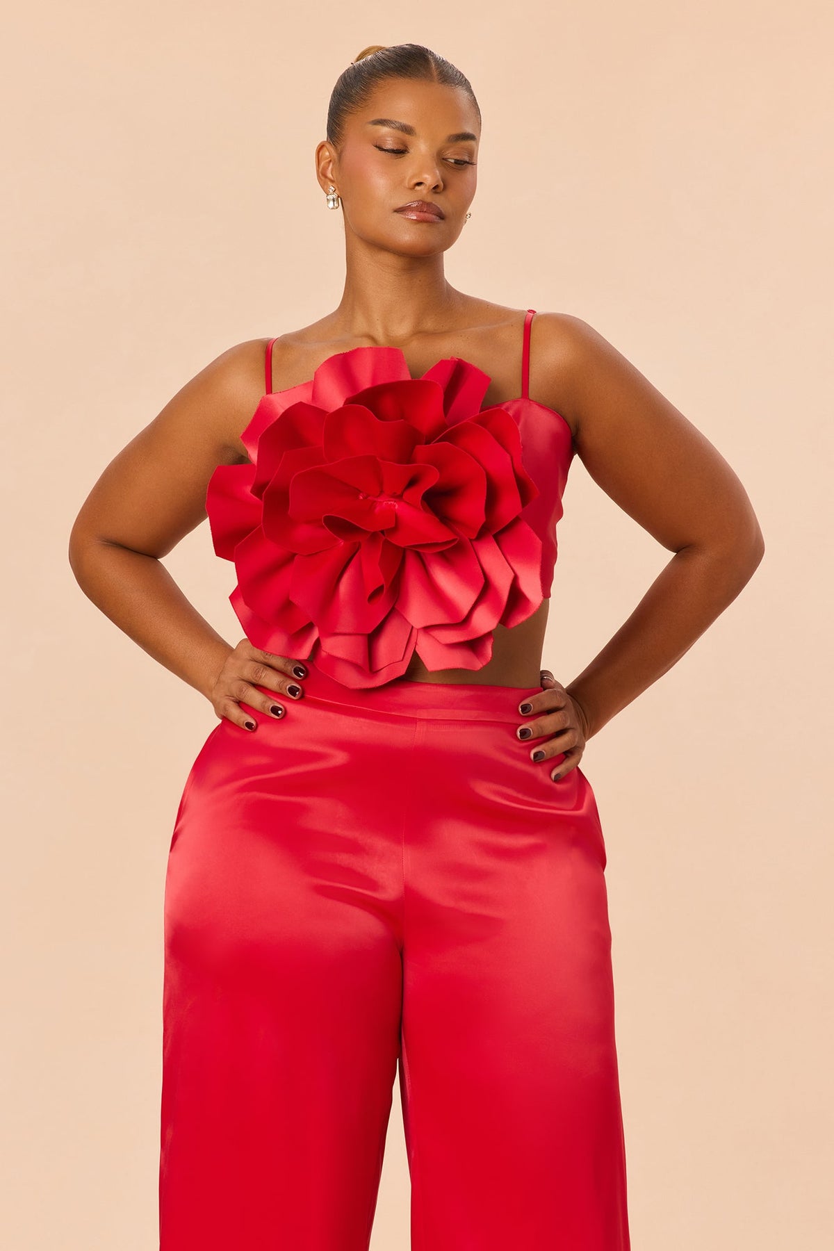 Rosalia Flower Pant Set - Red