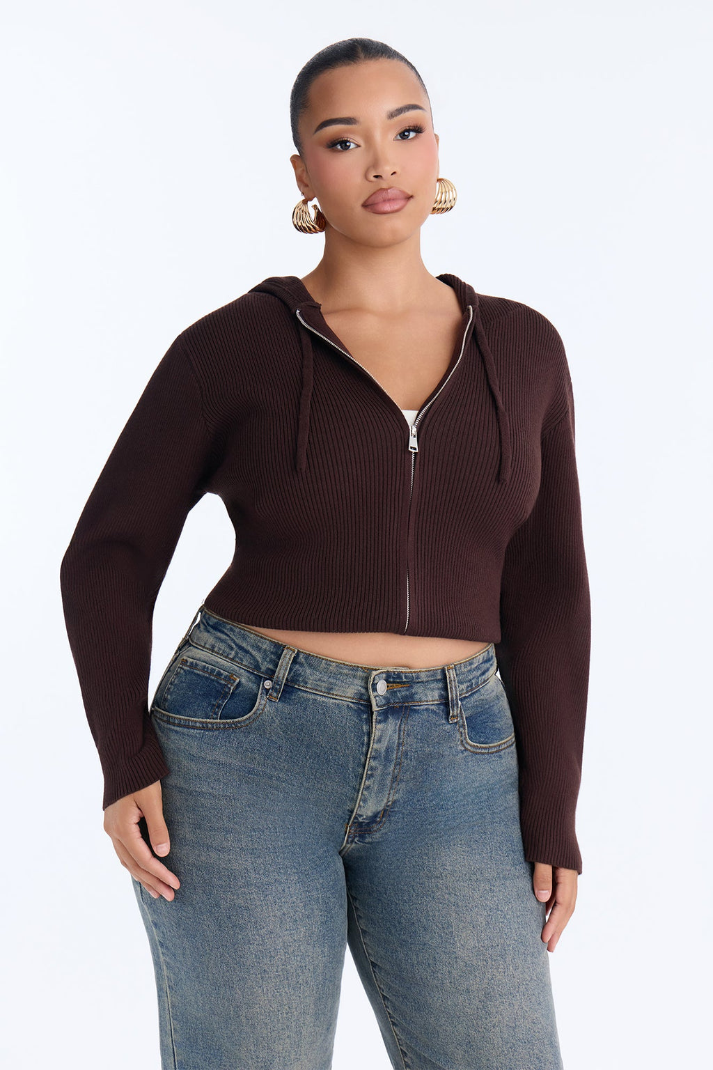 The Cutest Ribbed Sweater - Chocolate