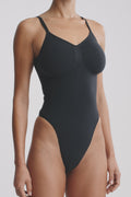 Nova Sculpt Seamless Strong Compression Thong Bodysuit - Black