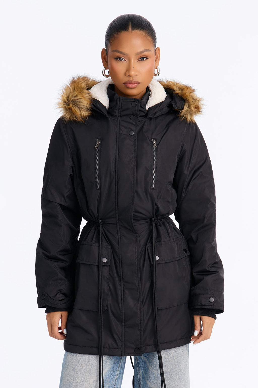 Cold News Puffer Jacket - Black