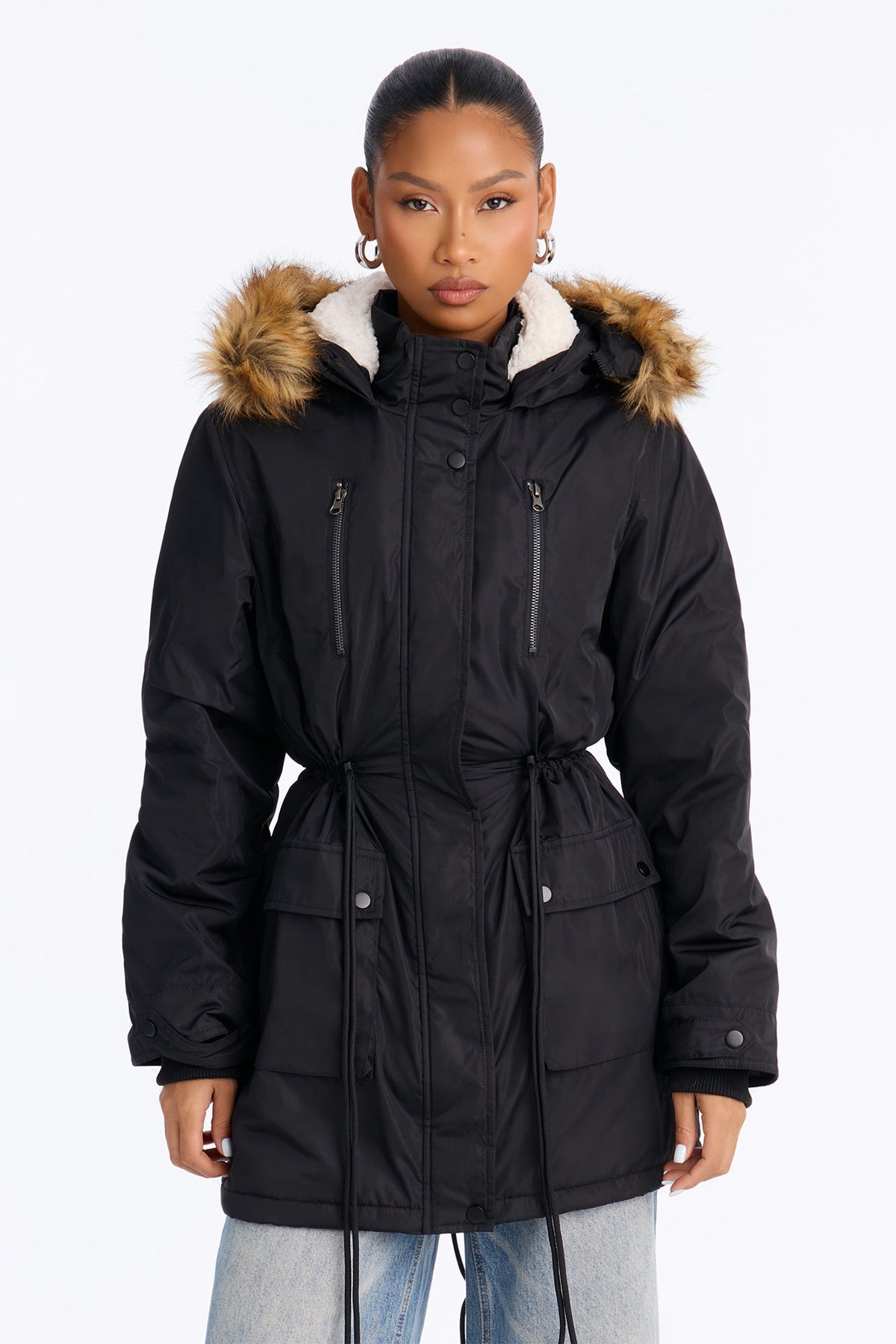 Cold News Puffer Jacket - Black