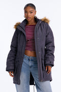 Cold News Puffer Jacket - Charcoal