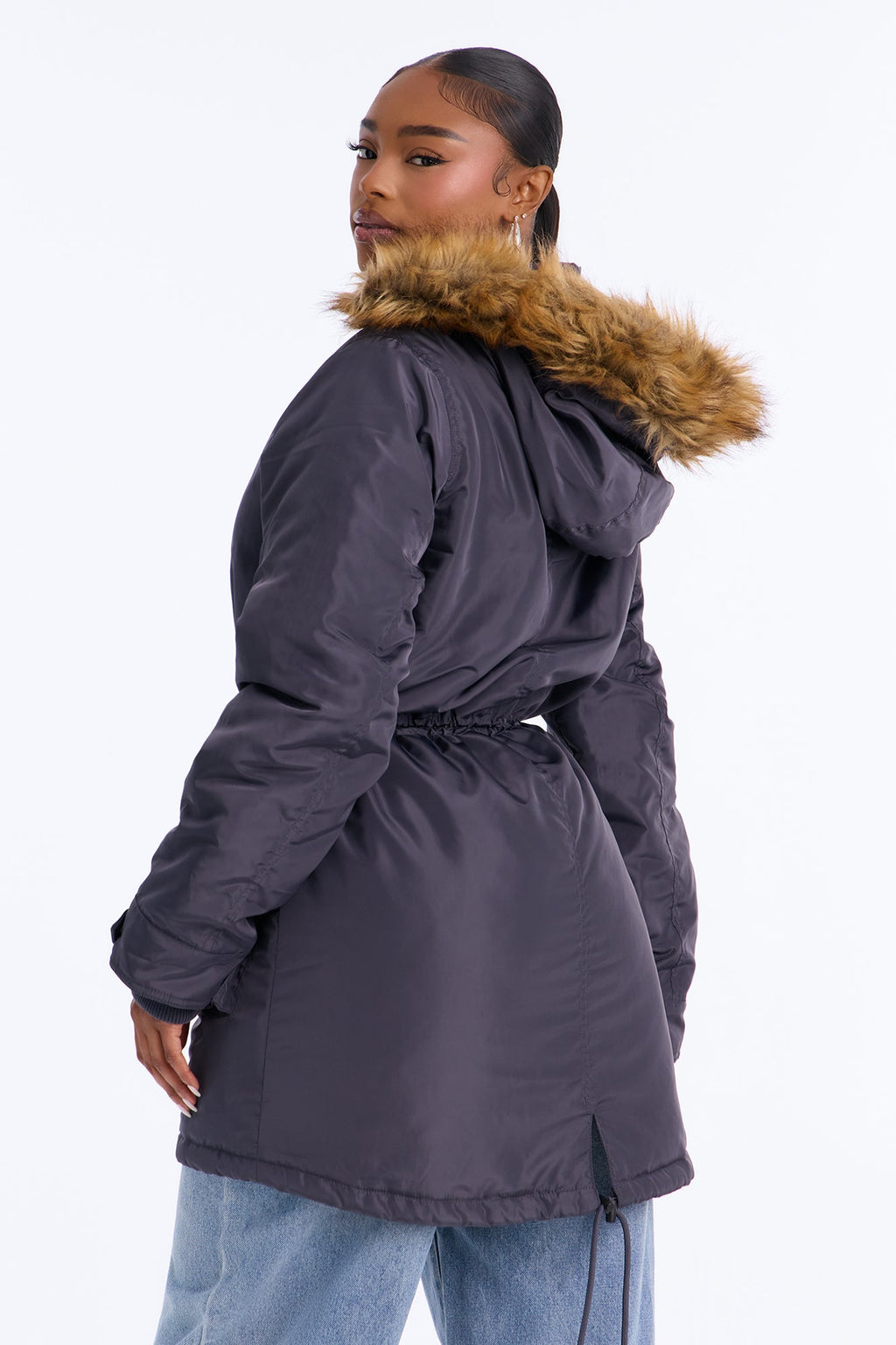 Cold News Puffer Jacket - Charcoal