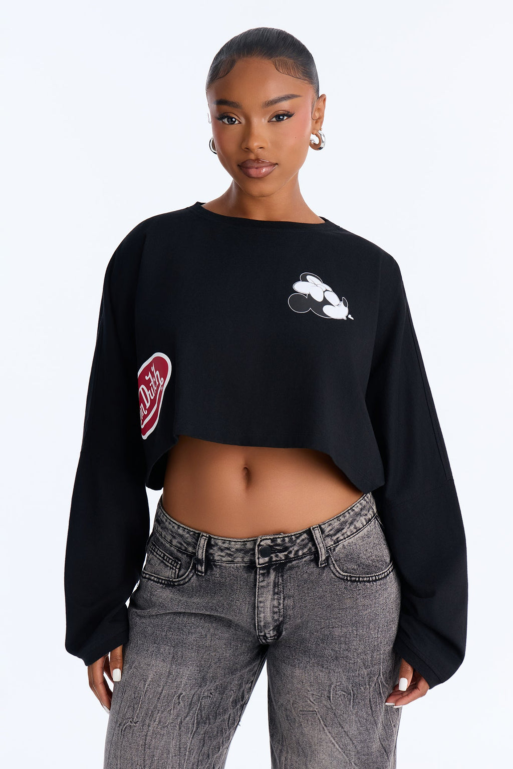 Von Dutch X Disney Mickey Crew Sweatshirt - Black