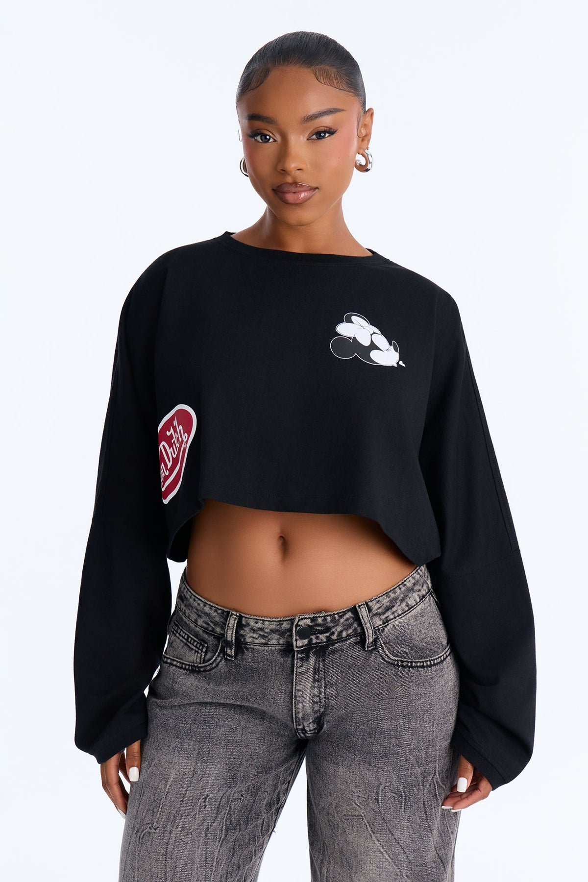 Von Dutch X Disney Mickey Crew Sweatshirt - Black