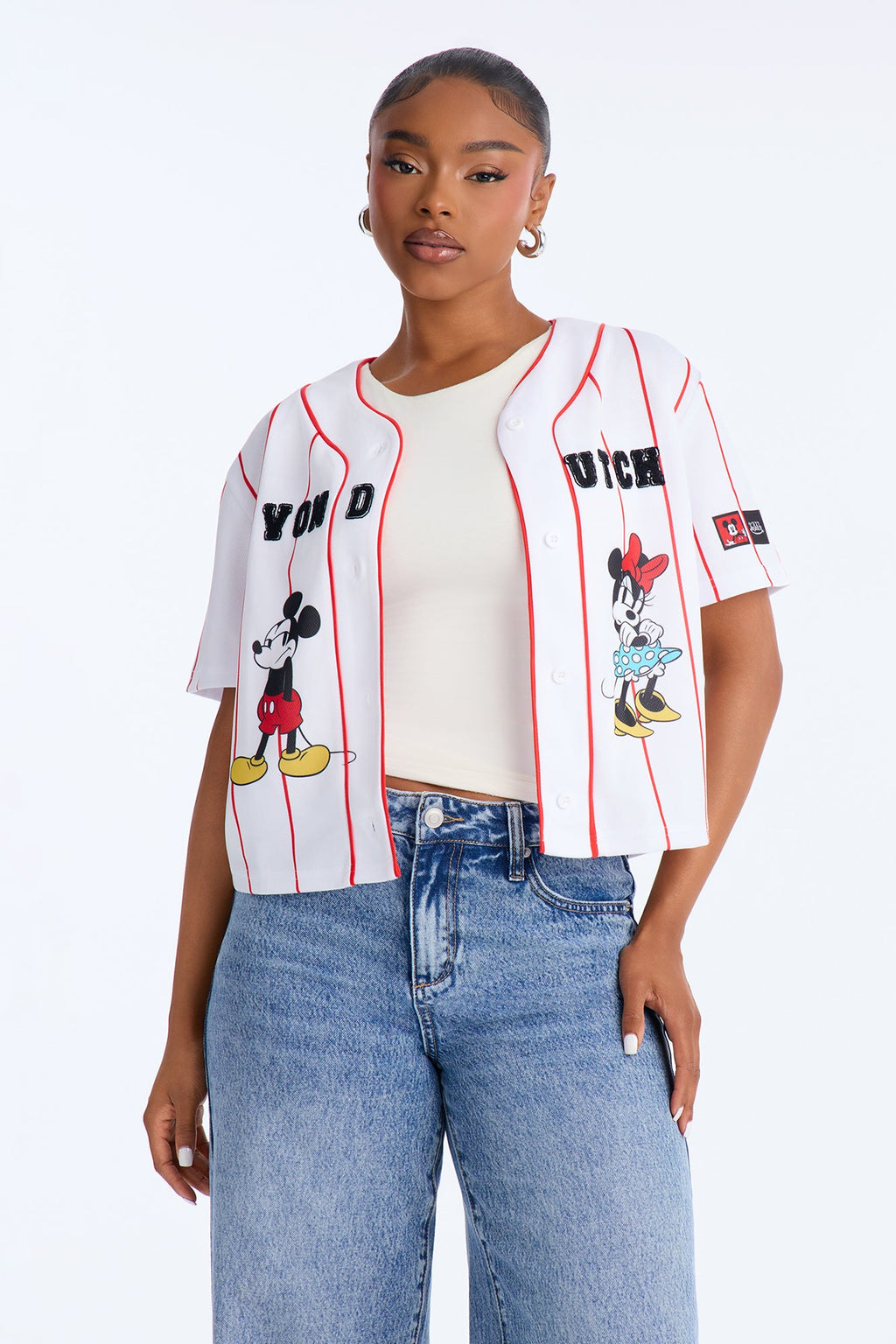 Von Dutch X Disney Striped Sporty Jersey - White
