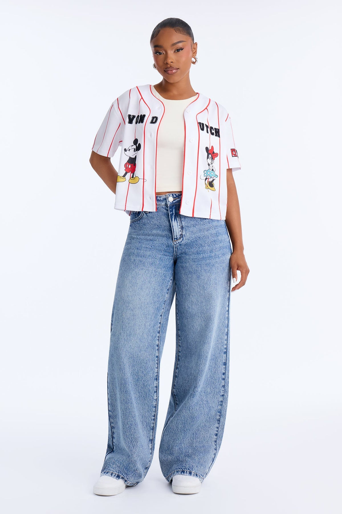 Von Dutch X Disney Striped Sporty Jersey - White