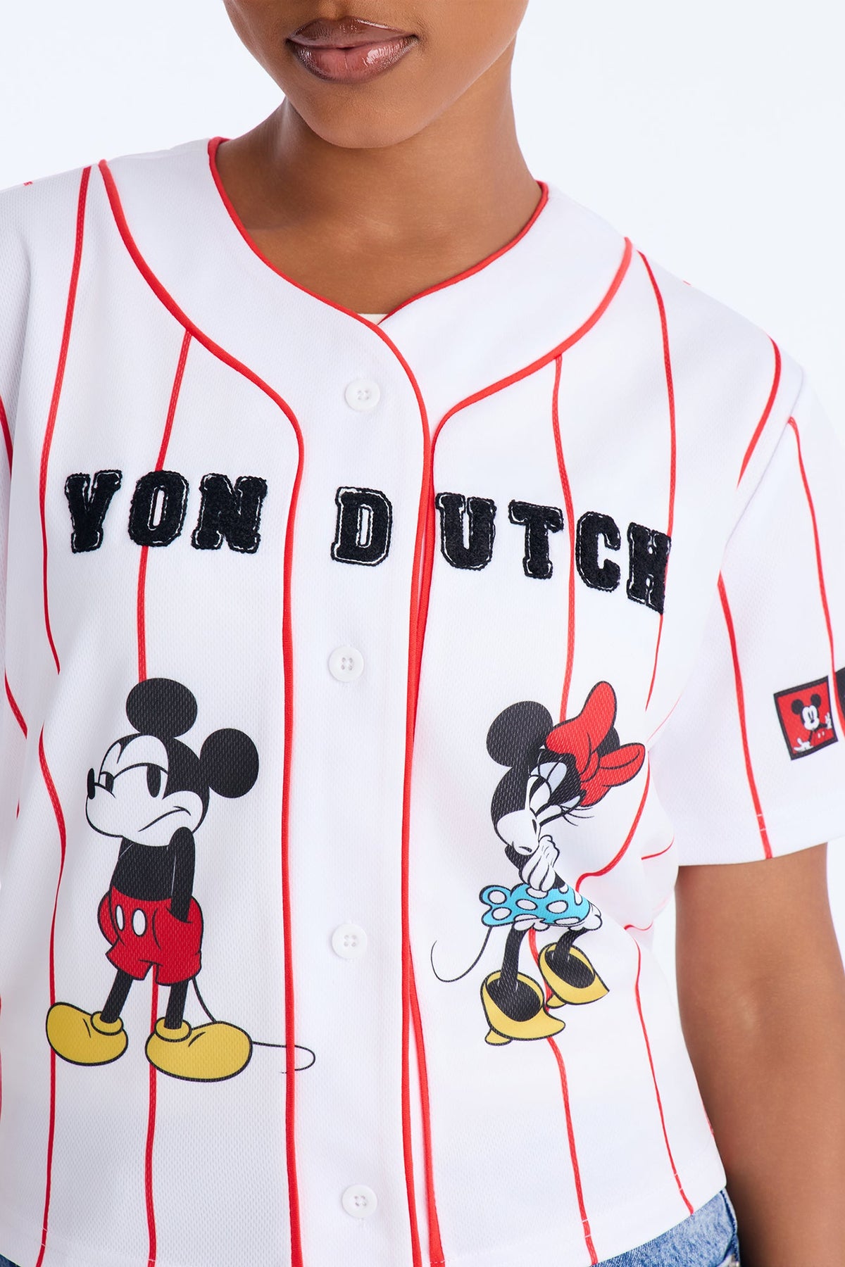 Von Dutch X Disney Striped Sporty Jersey - White