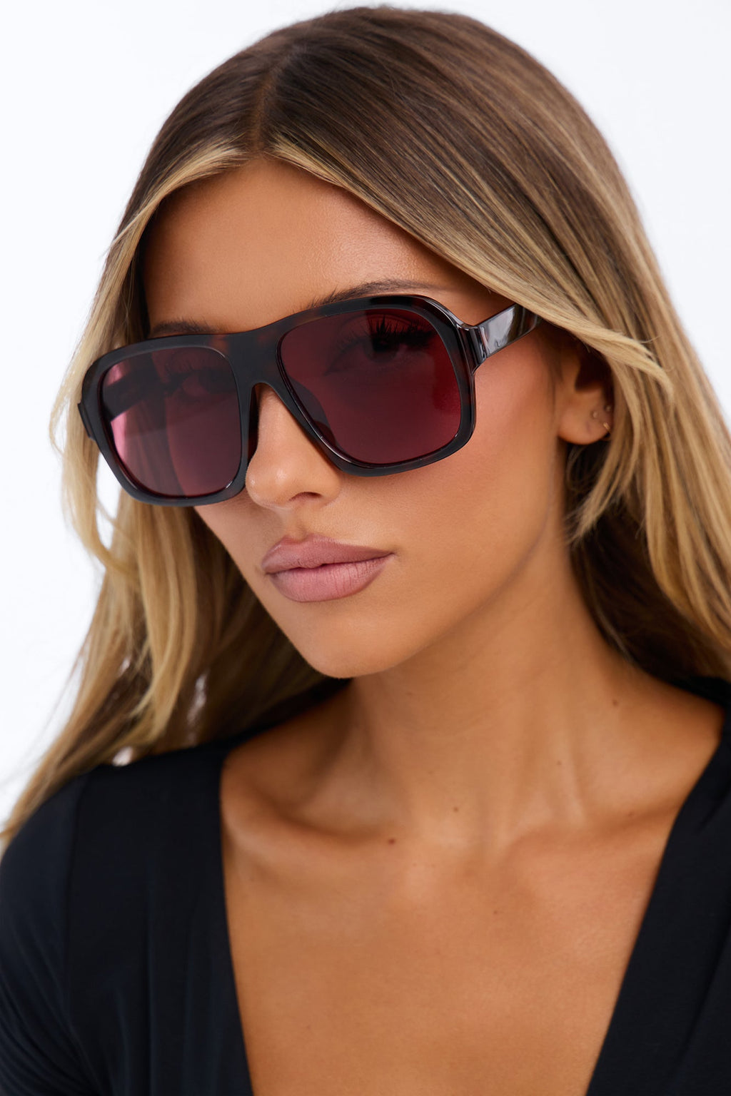 Camera Ready Sunglasses - Burgundy/combo