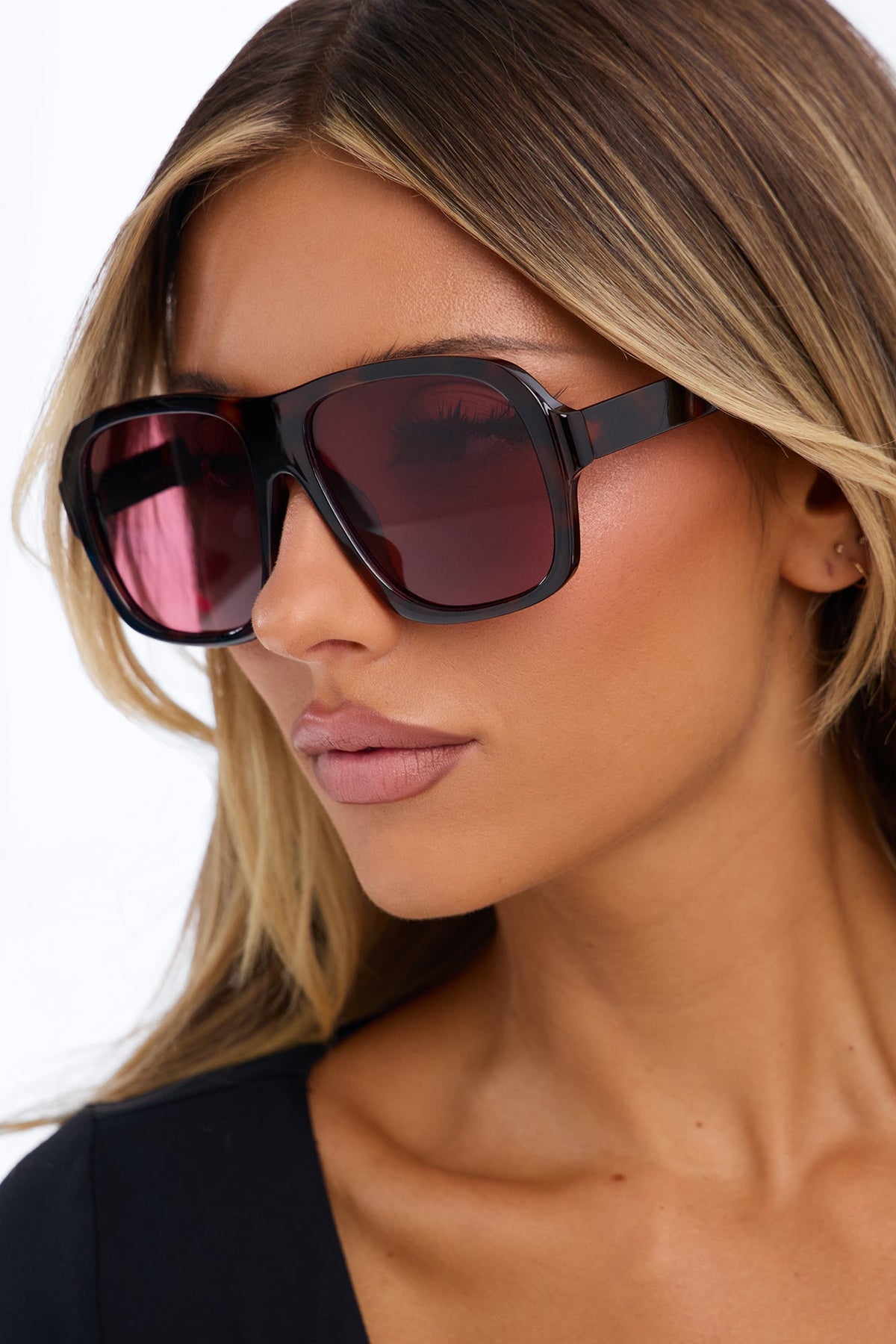 Camera Ready Sunglasses - Burgundy/combo