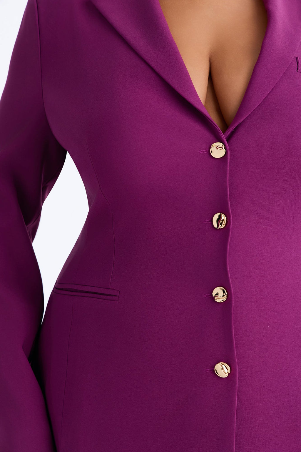 Kacey Cinched Blazer Pant Set - Plum