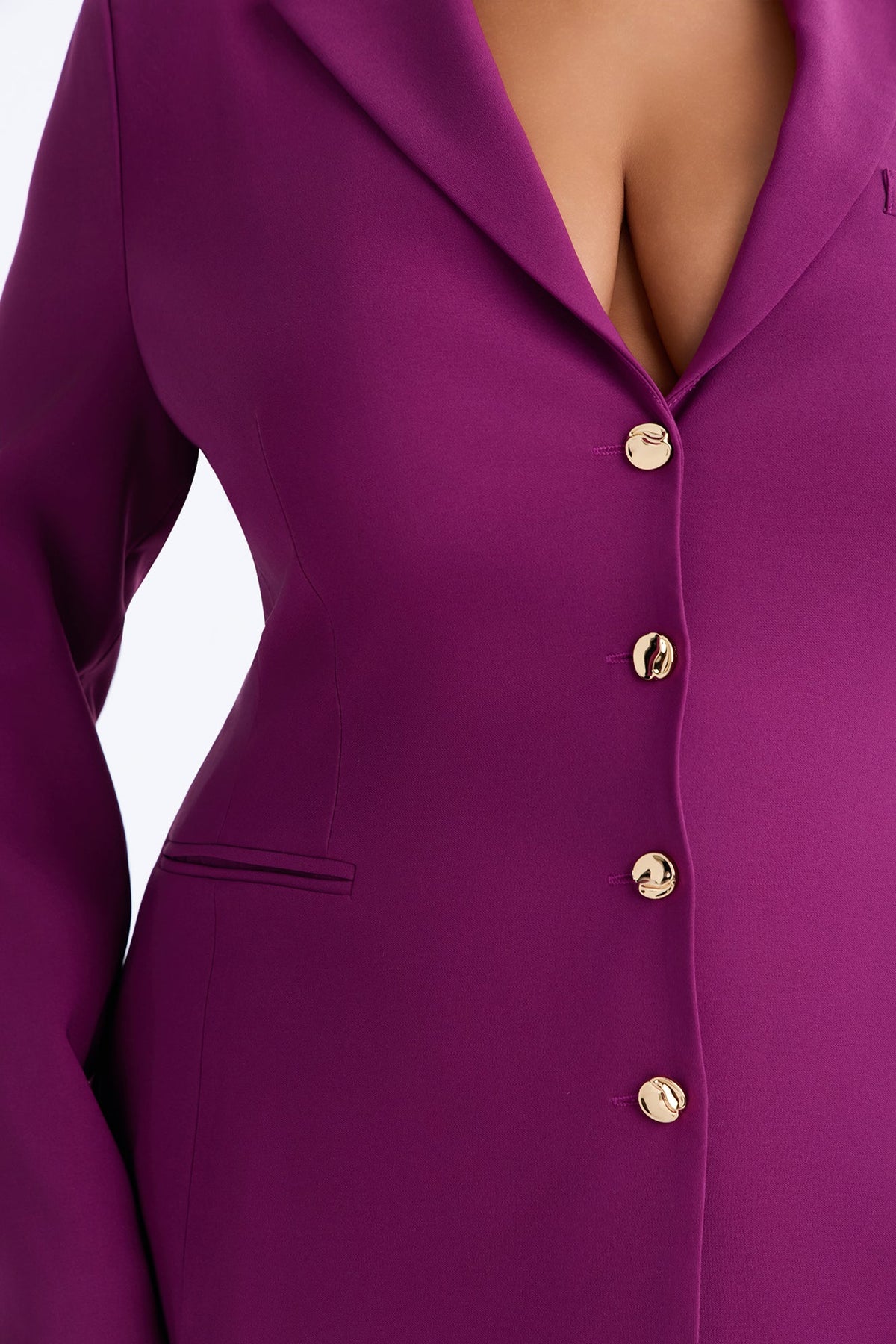 Kacey Cinched Blazer Pant Set - Plum