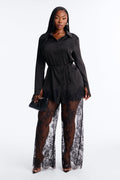 Lust Or Love Lace Pant Set - Black