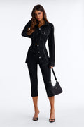 Diana Faux Suede Capri Set - Black