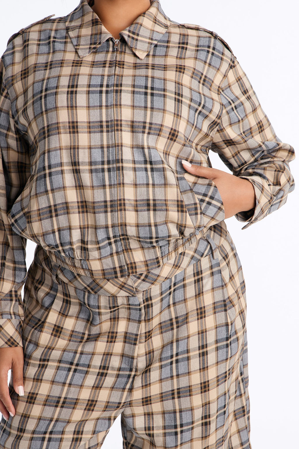 Margo Plaid Bermuda Short Set - Blue/combo