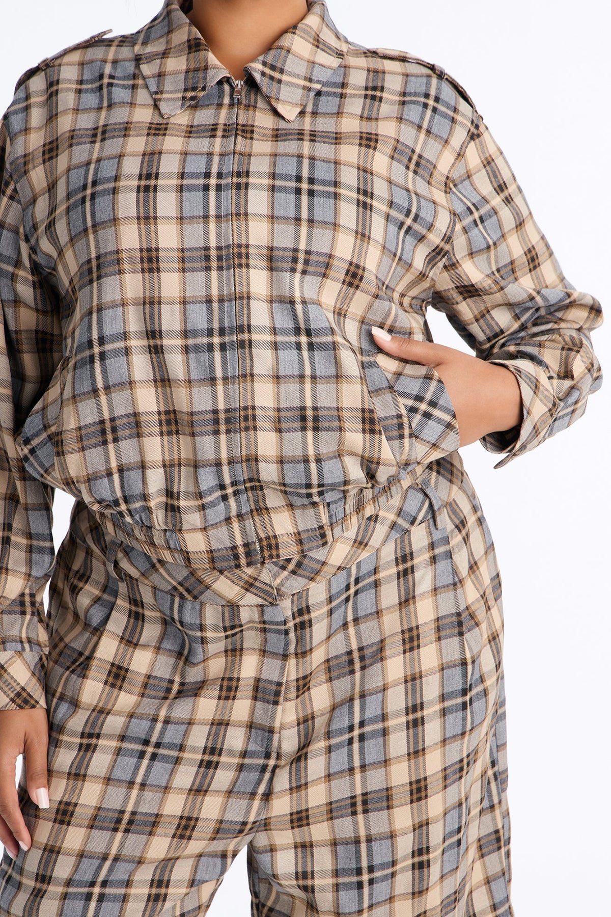 Margo Plaid Bermuda Short Set - Blue/combo