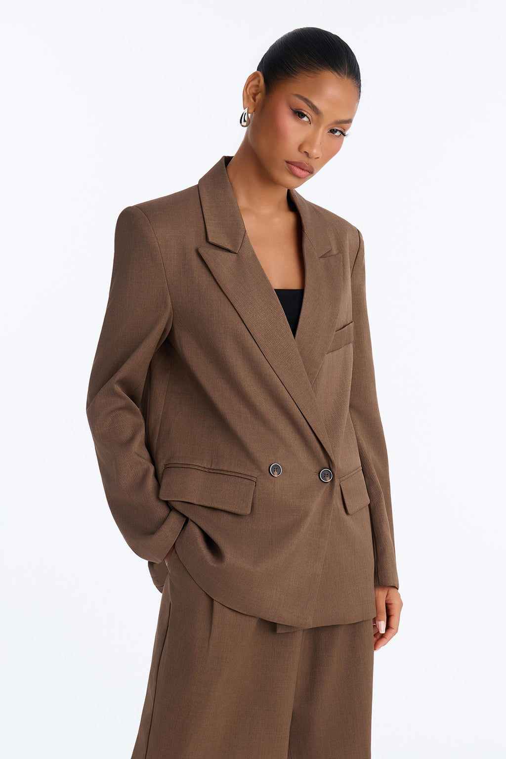 Bailey Blazer Bermuda Short Set - Brown