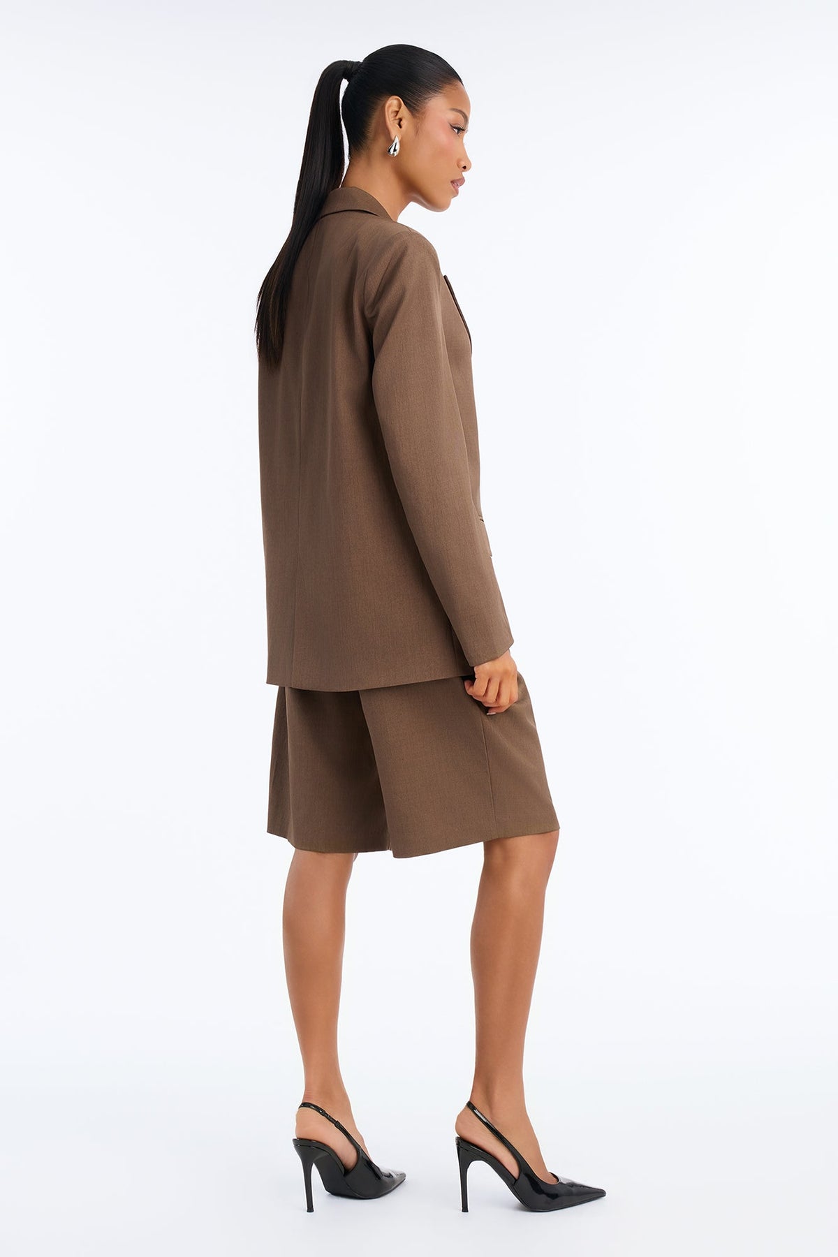 Bailey Blazer Bermuda Short Set - Brown