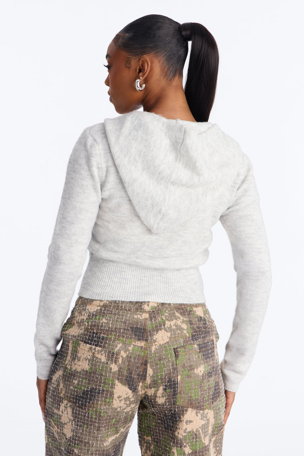 Crisp Breeze Hooded Sweater - Heather Grey