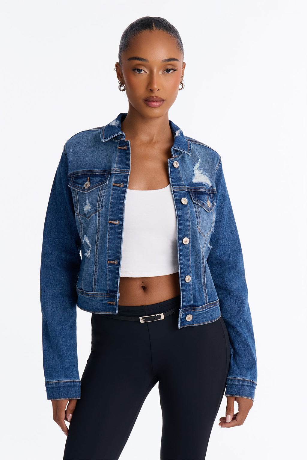 Go Getter Stretch Denim Jacket - Medium Wash