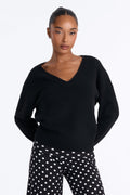 Cecilia Long Sleeve Pullover Sweater - Black