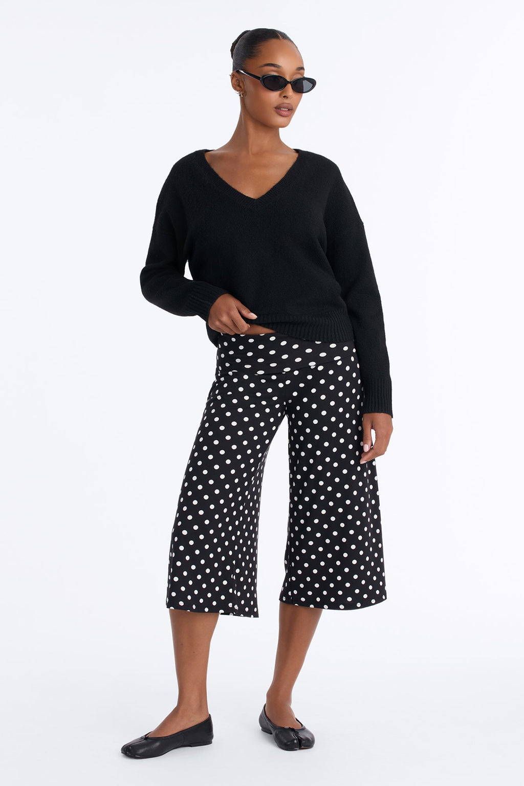 Cecilia Long Sleeve Pullover Sweater - Black