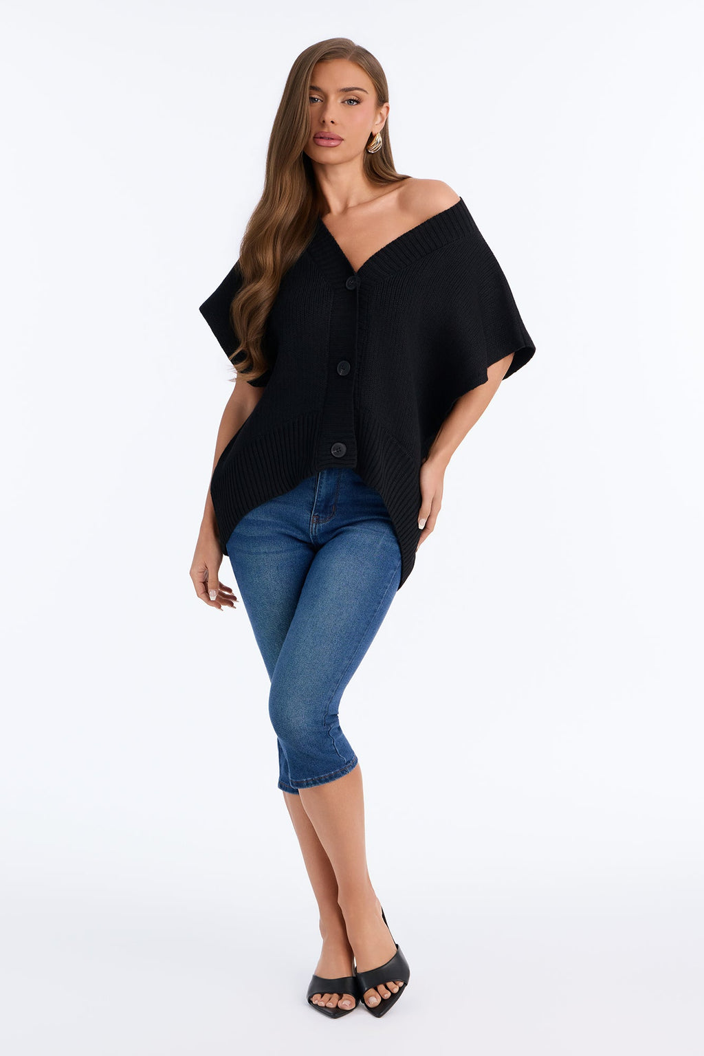 Milia Short Sleeve Cardigan - Black