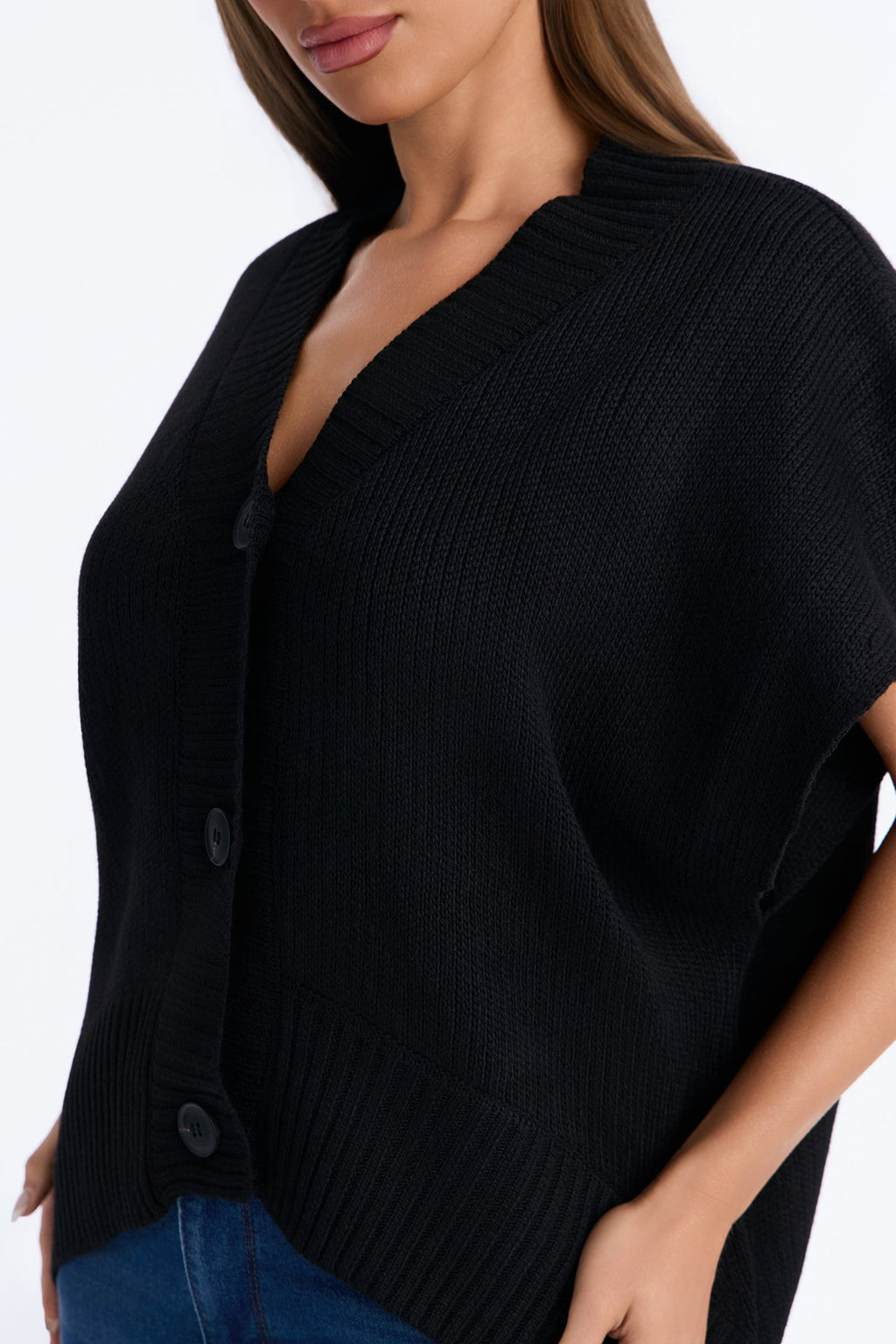 Milia Short Sleeve Cardigan - Black