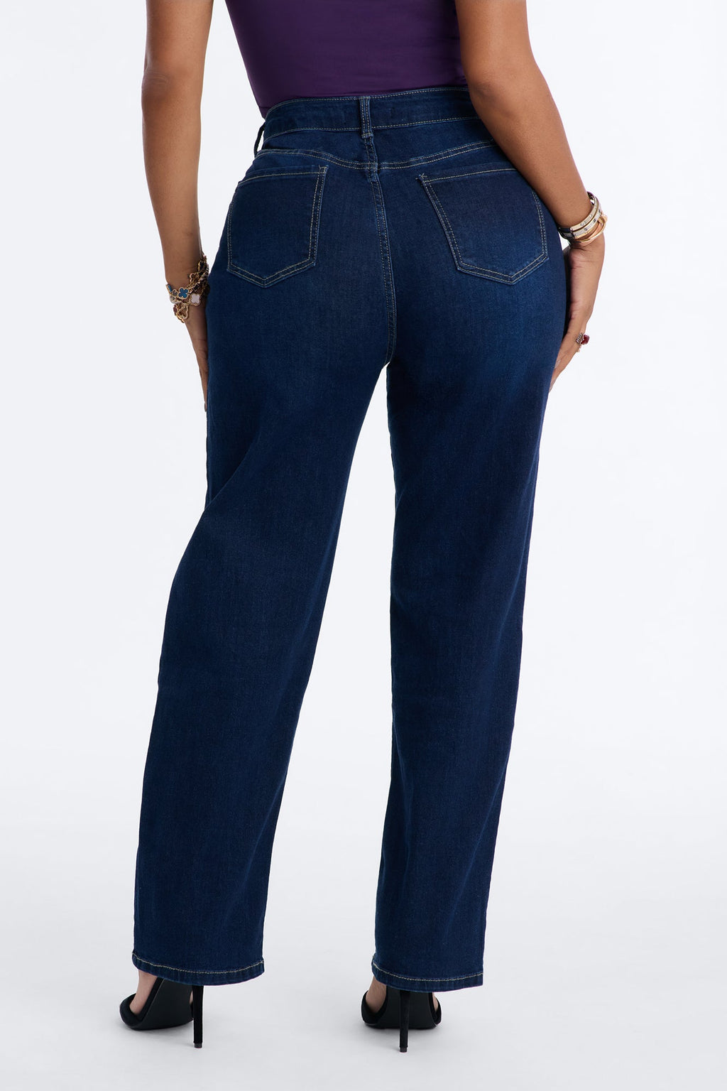 Jessica High Rise Basic Stretch Straight Leg Jeans - Dark Wash