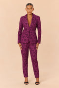 Maribelle Jacquard Blazer Pant Set - Plum