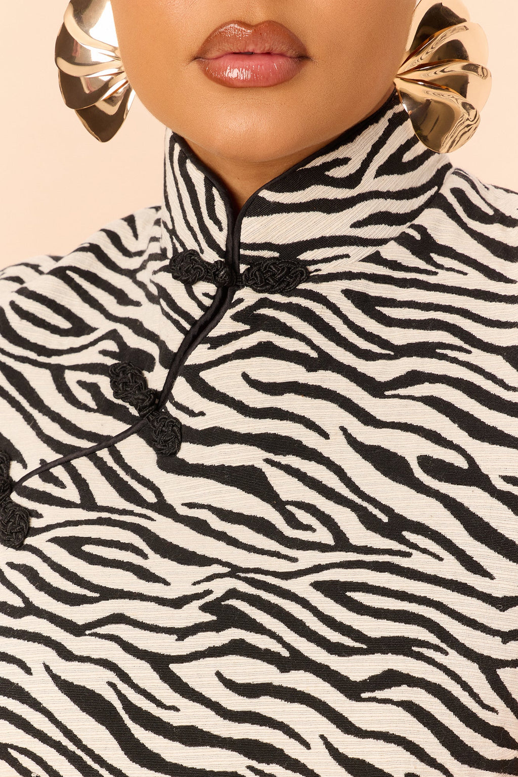 All Mine Zebra Mini Dress - White/Black
