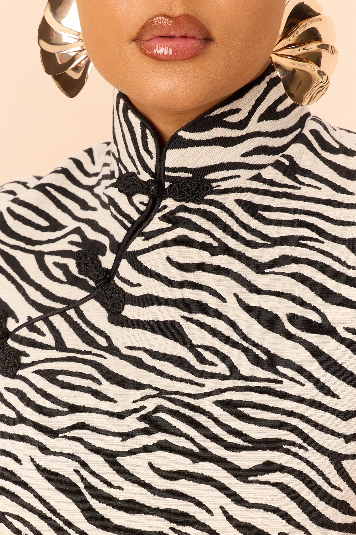 All Mine Zebra Mini Dress - White/Black