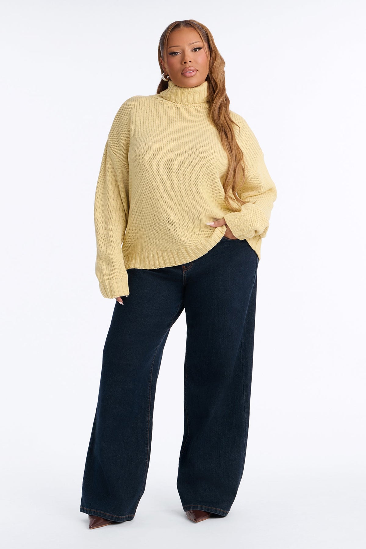 Positive Energy Turtleneck Sweater - Butter Yellow