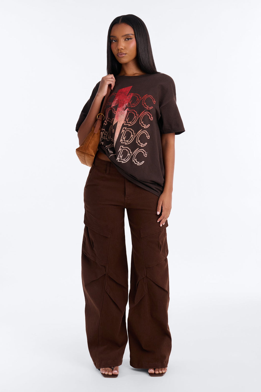 ACDC Lightning Slash Tee - Chocolate