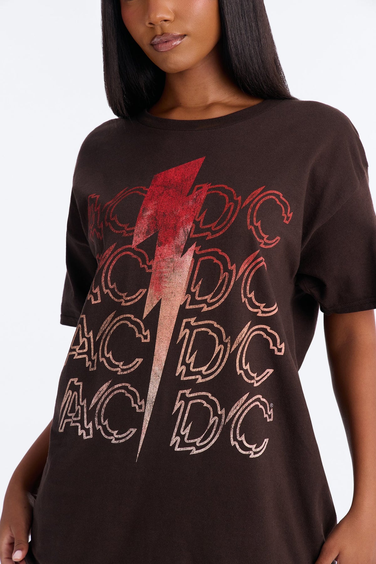 ACDC Lightning Slash Tee - Chocolate
