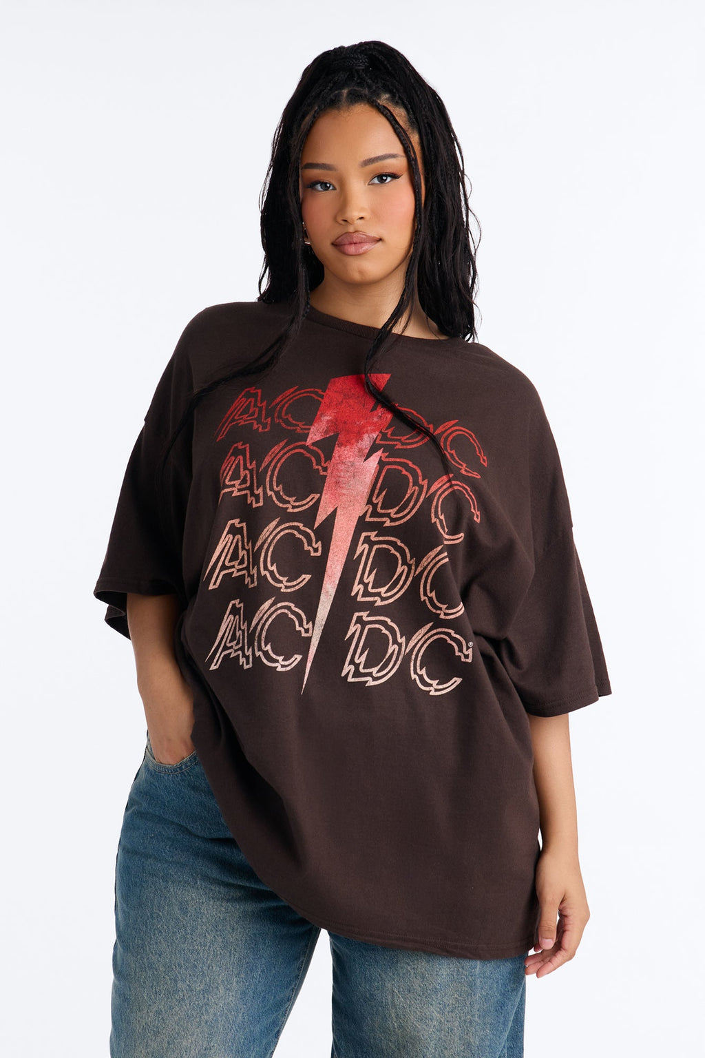 ACDC Lightning Slash Tee - Chocolate