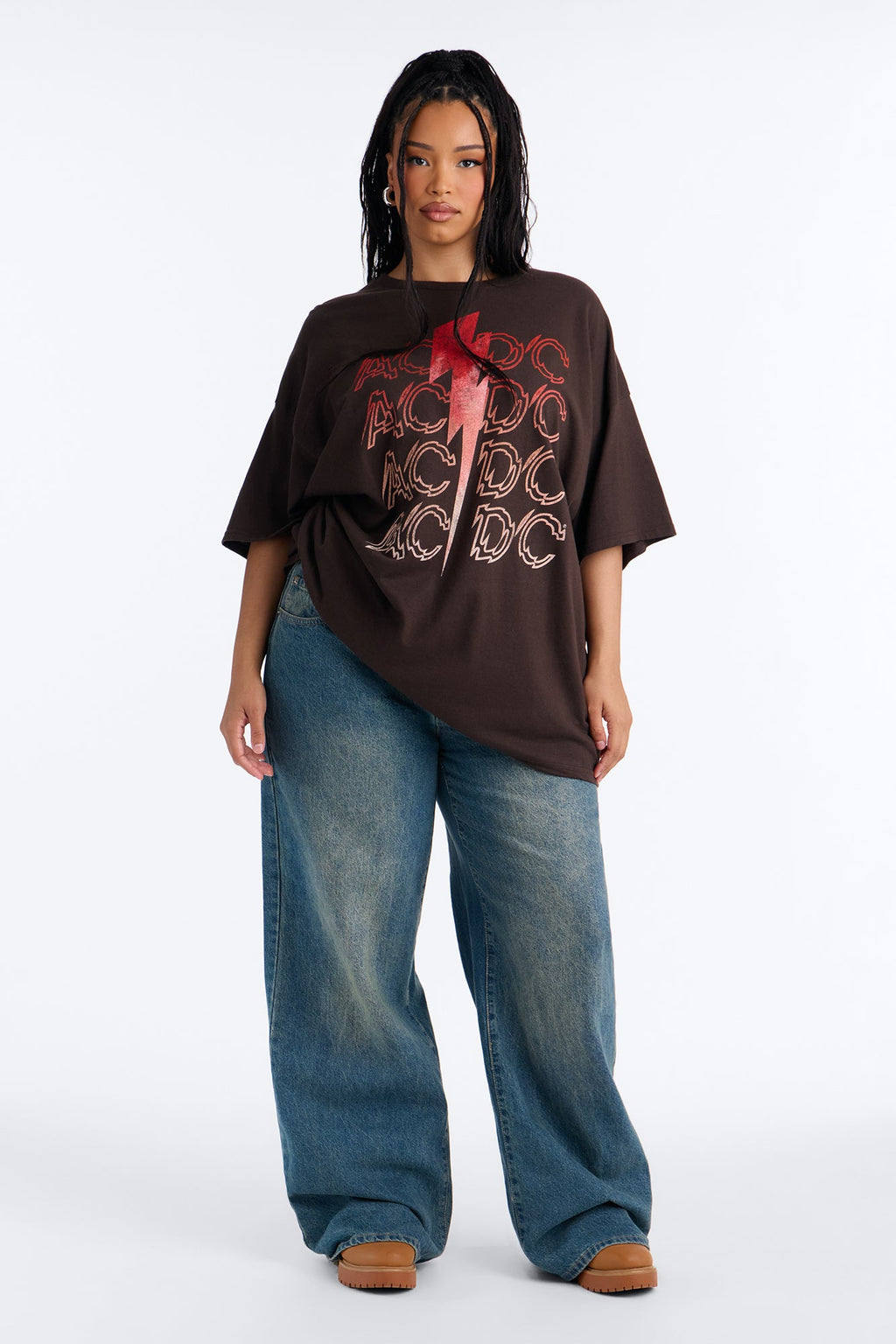 ACDC Lightning Slash Tee - Chocolate