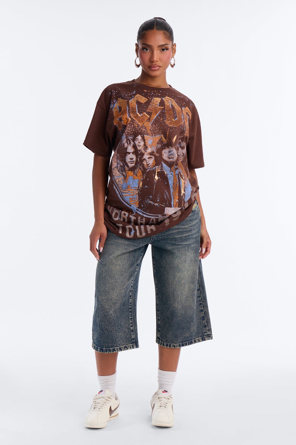 ACDC Highway To Hell Front And Back Tee - Brown
