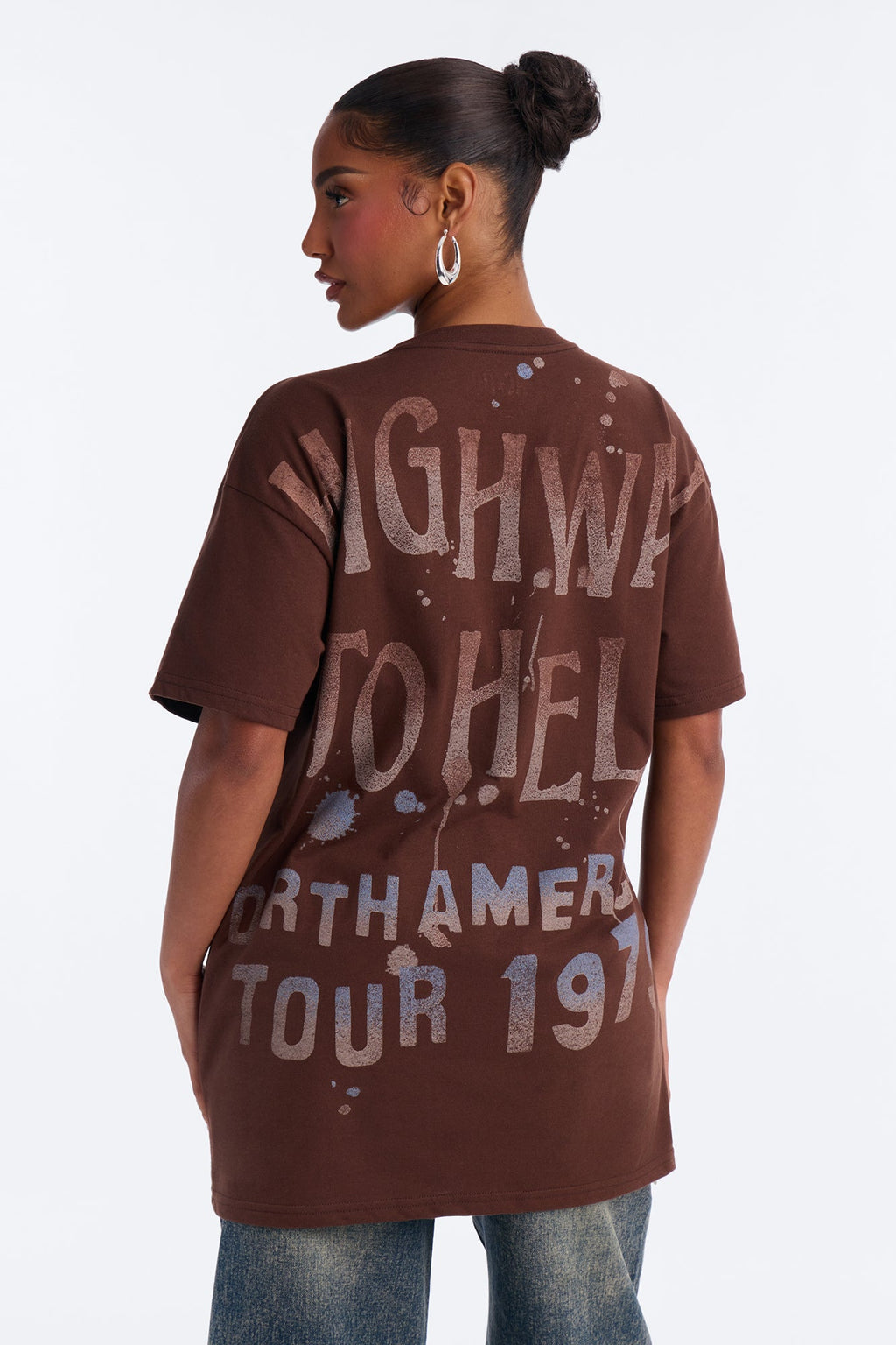 ACDC Highway To Hell Front And Back Tee - Brown