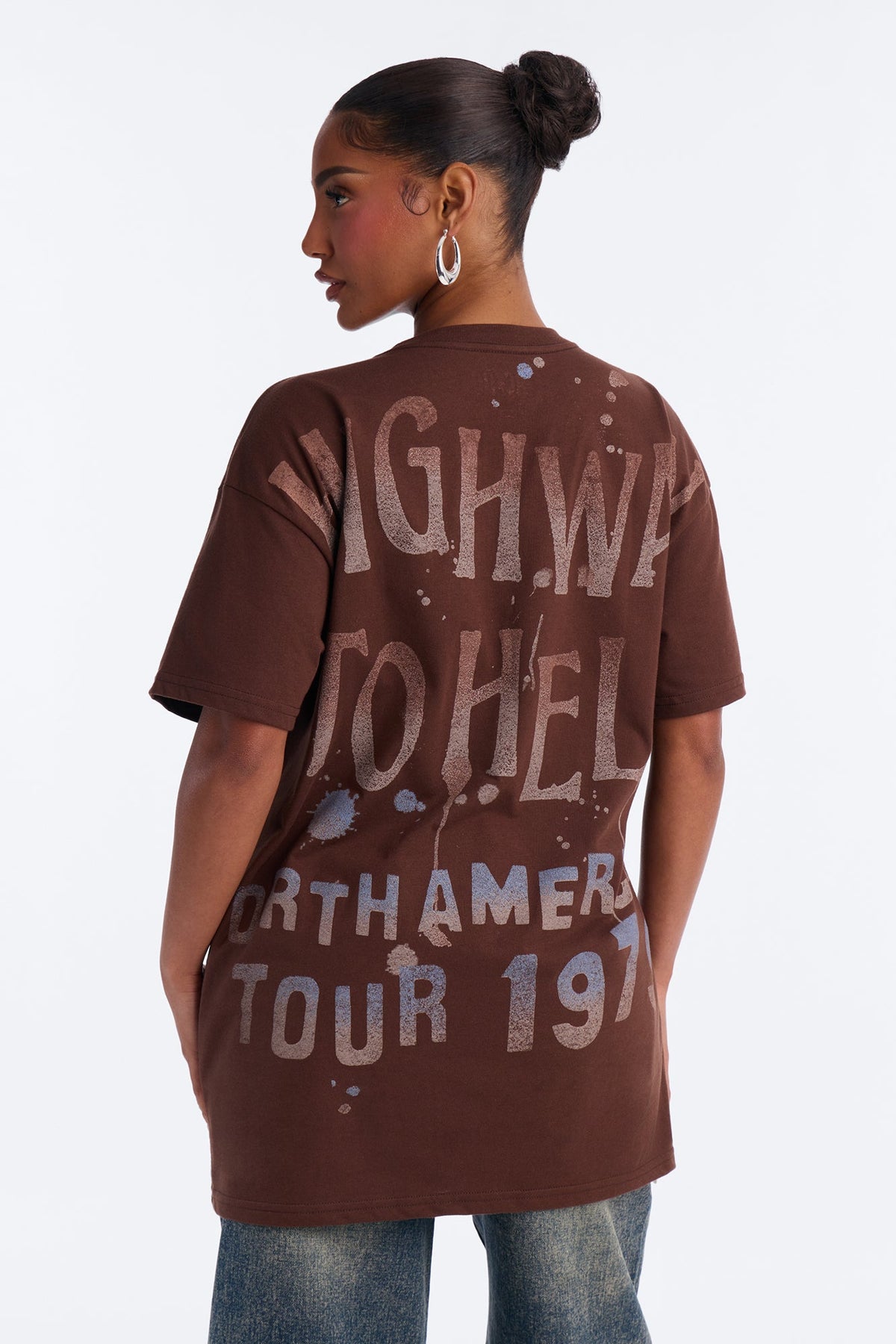 ACDC Highway To Hell Front And Back Tee - Brown