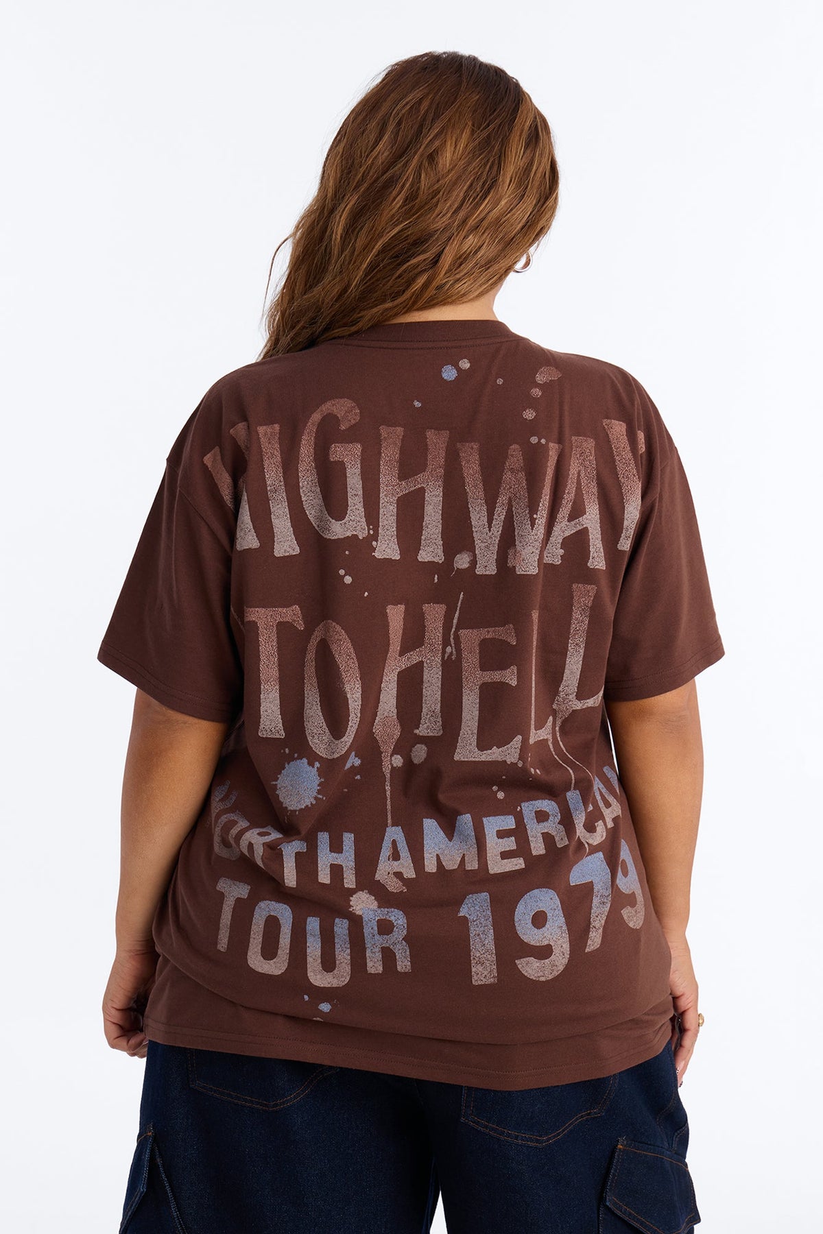 ACDC Highway To Hell Front And Back Tee - Brown