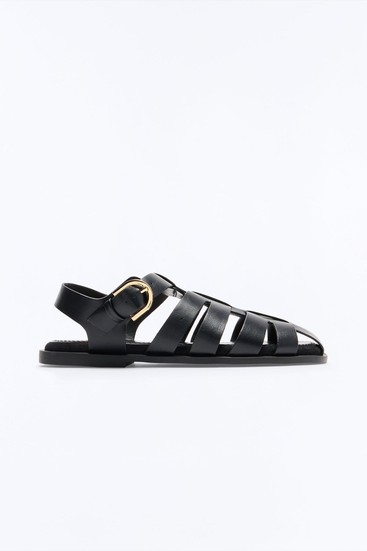 As Expected Fisherman Slingback Flat Sandals - Black