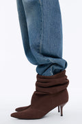 Amelia Slouch Booties - Brown