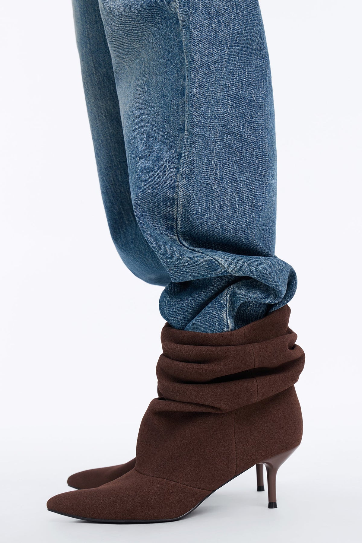 Amelia Slouch Booties - Brown